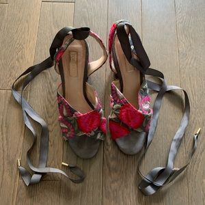 Topshop embroidered heels